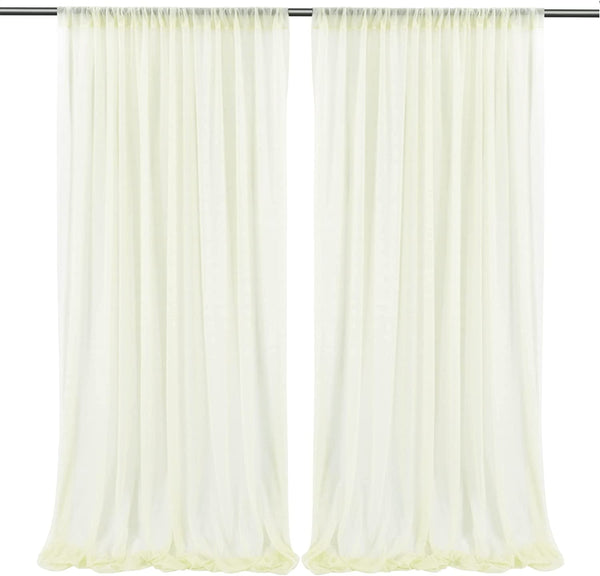10x10ft Ivory Backdrop Curtain Wrinkle-Free Chiffon Drapes for Wedding Arch Party Stage Decoration