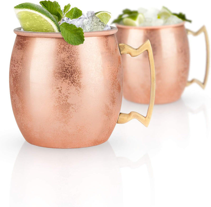 True Moscow Mule Mug, Stainless Steel, Copper Cups for Moscow Mules, Copper Bar Cart Accessories, 16 oz, Set of 1