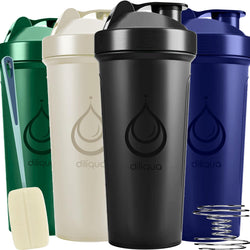 diliqua -4 PACK- 28 oz Shaker Cups for Protein Mixes, BPA-Free & Dishwasher Safe, 4 large Blender Shaker Bottle Pack