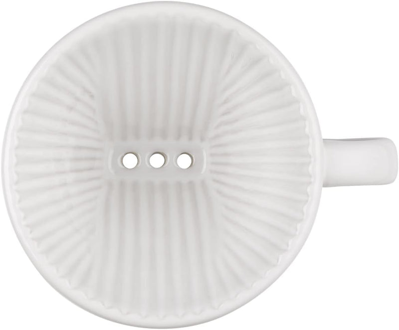 Le Creuset Stoneware Pour Over Coffee Cone, 3.25", White