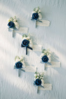 Pre-Arranged Bridal Flower Package in Dusty Blue & Navy