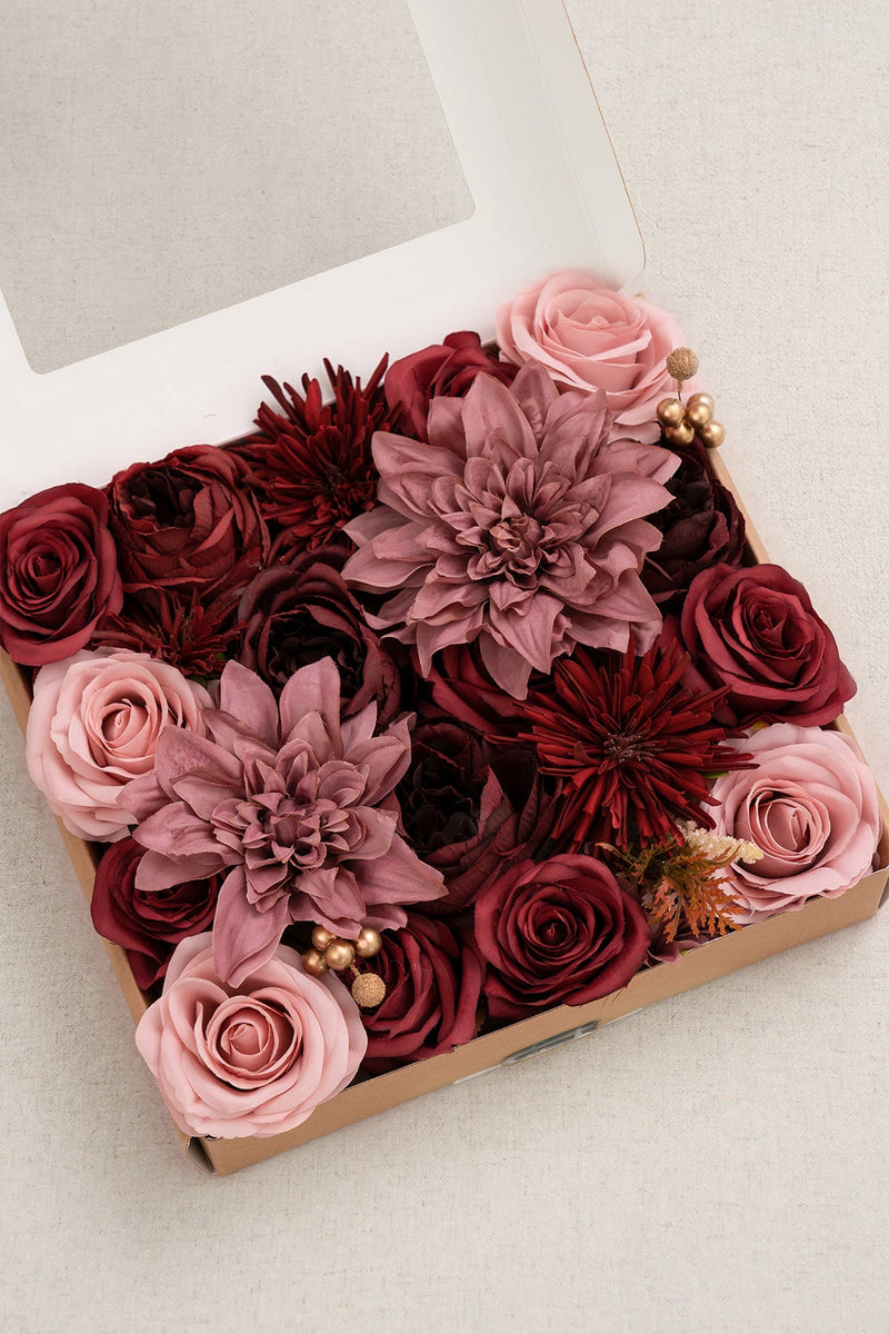 Designer DIY Burgundy  Navy Flower Boxes