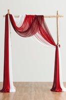 Wedding Arch Drapes in Christmas Red & Sparkle