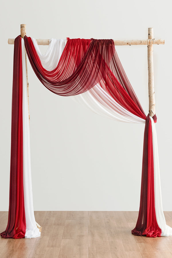Christmas Red  Sparkle Wedding Arch Drapes
