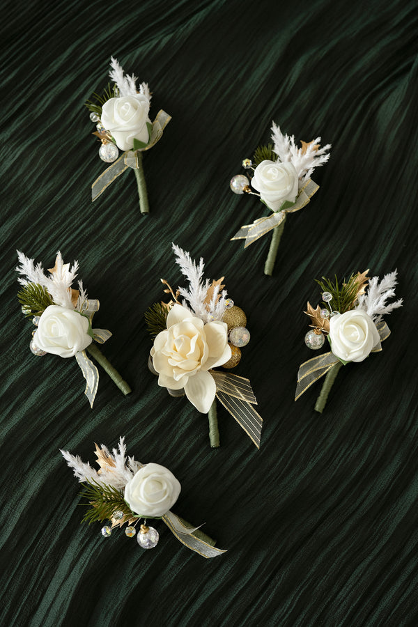 Christmas Champagne Boutonnieres