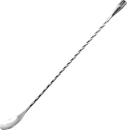 Hiware LZS13B 12 Inches Stainless Steel Mixing Spoon, Spiral Pattern Bar Cocktail Shaker Spoon