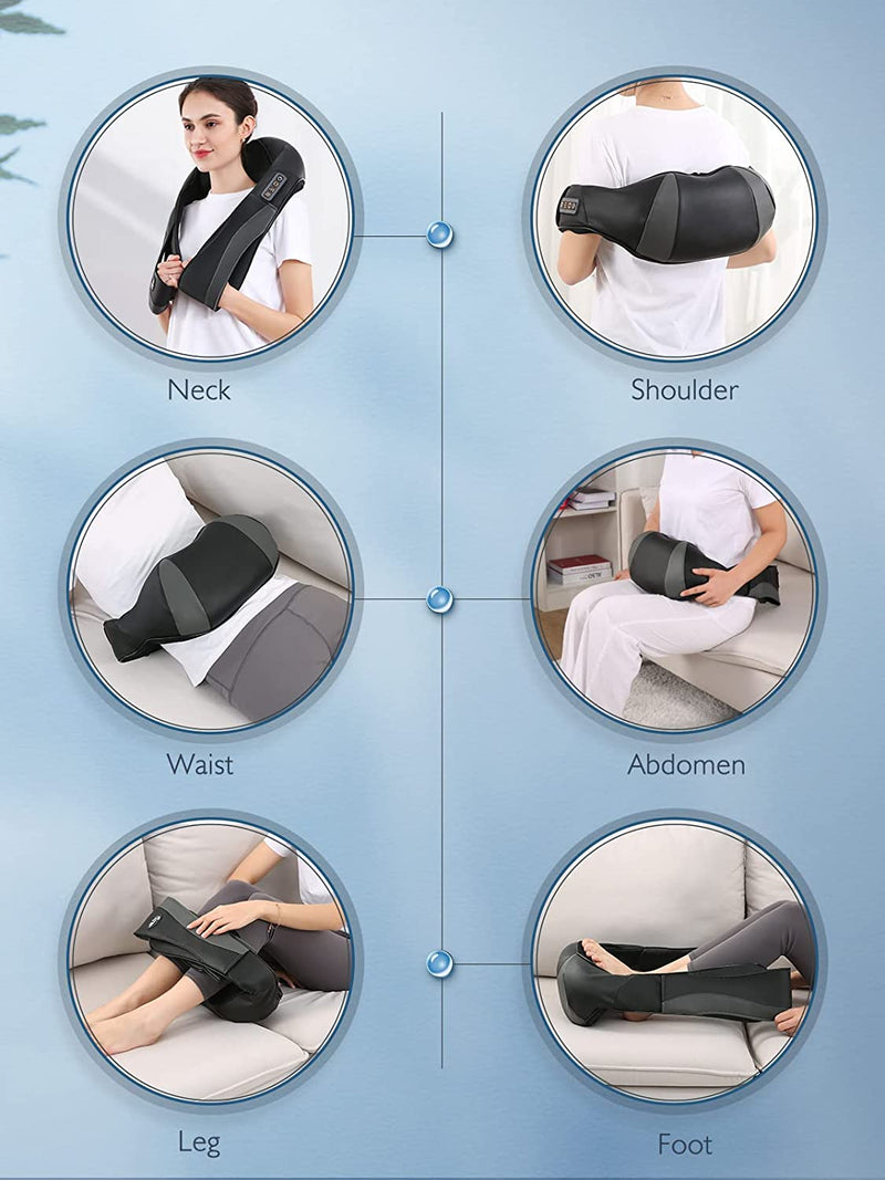 Careboda 2 Pack Back Neck Shoulder Massager with Heat, 3D Kneading Deep Tissue Electric Massage