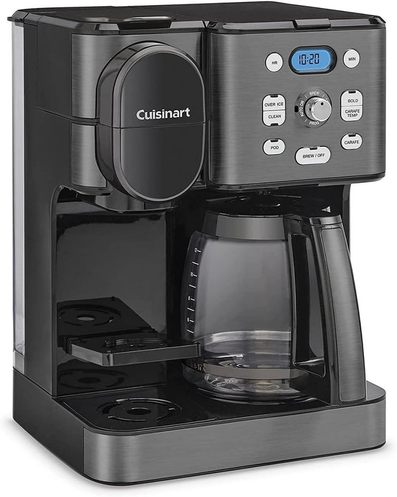 Cuisinart Stainless Steel Coffee Center Combo Coffee Maker (Black) Bundle with Colombian Roast Single Serve KCup and Stainless Steel Tumbler (3 Items)