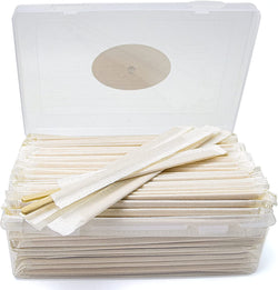 Bamboo Coffee Stirrers Individually Wrapped 200 Count in Storage Box – Coffee Stir Sticks 5.5 inch Coffee Bar Disposable individually wrapped coffee stirrers for Coffee and Cocktail