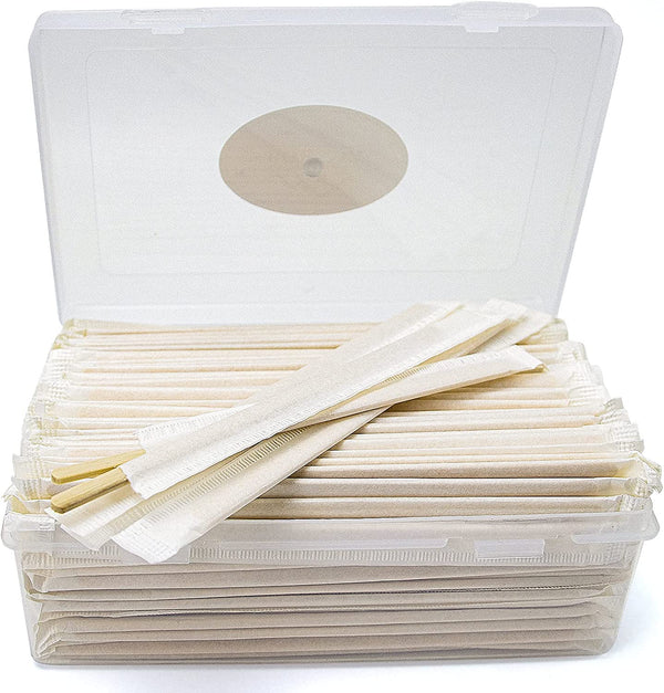 Bamboo Coffee Stirrers Individually Wrapped 200 Count in Storage Box – Coffee Stir Sticks 5.5 inch Coffee Bar Disposable individually wrapped coffee stirrers for Coffee and Cocktail
