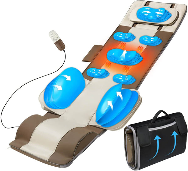 3D Full Body Massage Mat with Back Heating, 4 Modes, 3 Intensities, Foldable - Fits 5'1-6'2