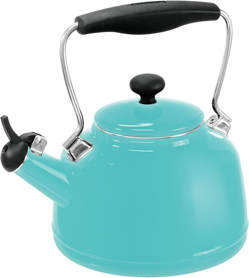 Chantal Tea Kettle, 1.7 QT, Vintage Series, Premium Enamel on Carbon Steel, Whistling, Even Heating & Quick Boil (Chili Red)