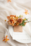Pocket Square Boutonniere for Groom in Sunset Terracotta