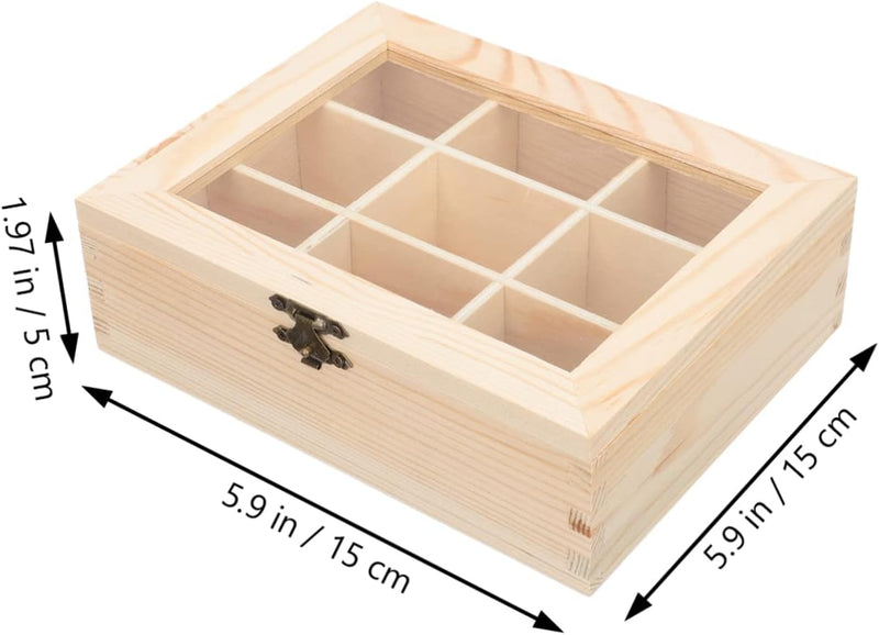 YARNOW Wooden Display Stand Wooden Stand Wood Display Stand Tea Chest Organizer Section Tea Bag Box Bamboo Tea Box Organizer Coffee Sugar Box Tea Organizer for Tea Bags Tea Storage Drawer