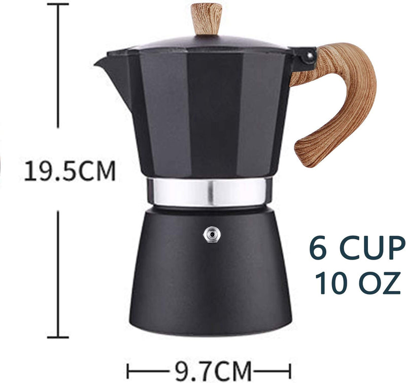 AIFUSI Moka Pot, Italian Coffee Pot 6 Cup/10 oz Stovetop Espresso Maker Stovetop Camping Manual Cuban Coffee Percolator Machine Italian Espresso Greca Coffee Maker Brewer Percolator