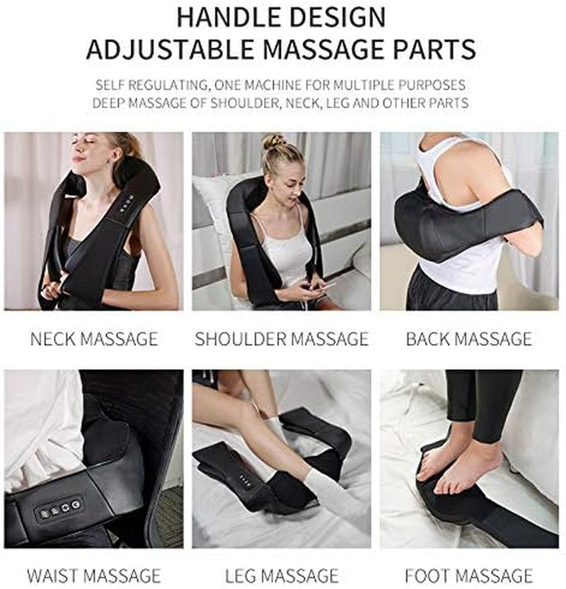 ONIYEA Electric Neck and Back Massager with Soothing Heat - 3D Kneading Massage Pillow for Muscle Pain Relief, Relaxation, and Tissue Rejuvenation