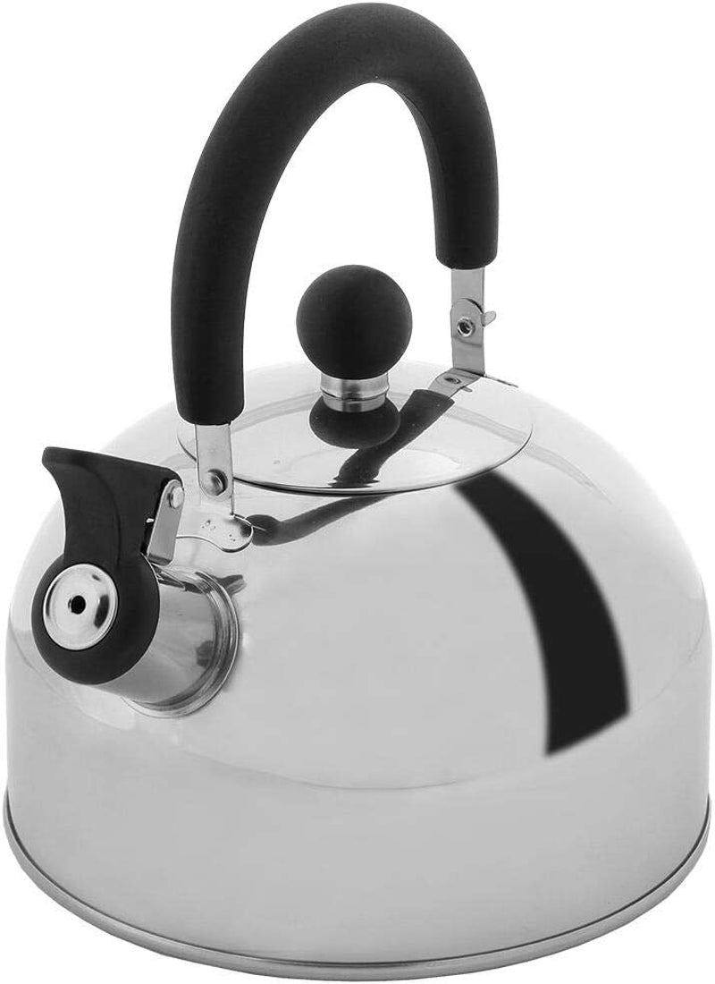 Lily's Home 2 Quart Stainless Steel Whistling Tea Kettle, the Perfect Stovetop Tea and Water Boilers for Your Home, Dorm, Condo or Apartment. (Blue)