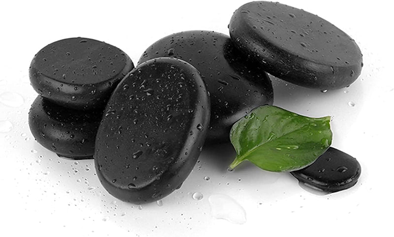 Zabrina Personal Large Massage Stone Set Basalt Hot Rocks Stones, 2.36 In 3.15 In,Black,6 Count