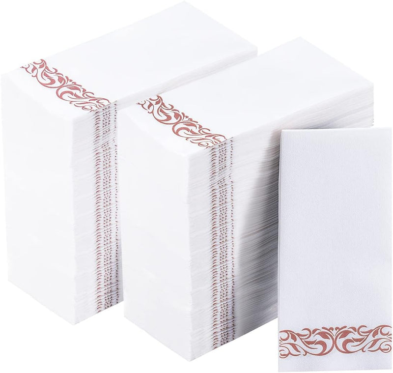 200 Pack Vplus Paper Napkins Guest Towels Disposable Premium Quality 3-ply Dinner Napkins Soft, Absorbent, Party, Wedding Napkins for Kitchen, Parties, Dinners or Events (Gold)