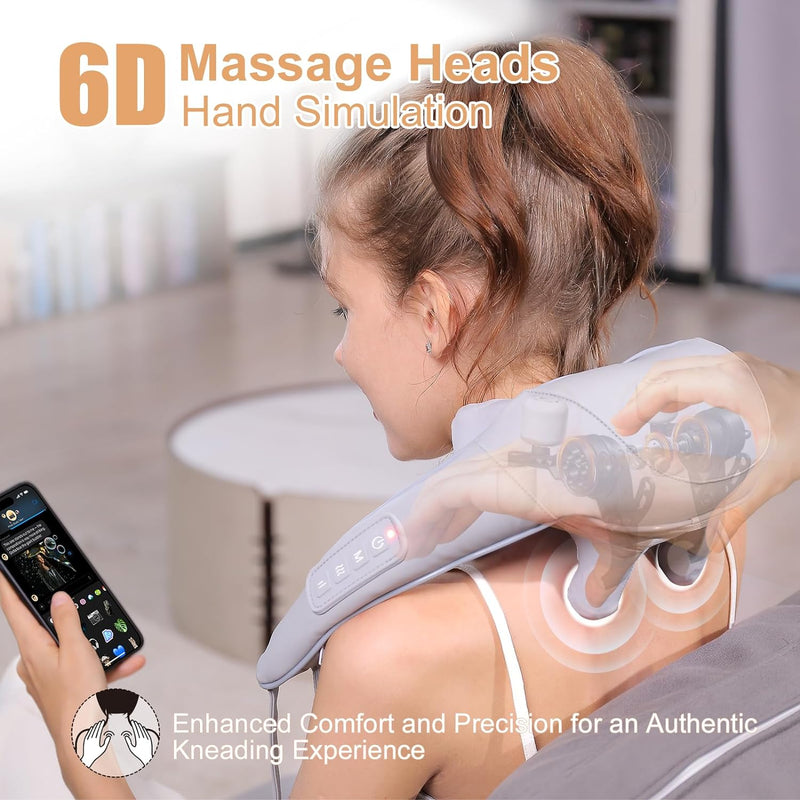 Neck Massager with Heat, Valentines Day Gifts for Her Him, Cordless Neck Massager for Pain Relief Deep Tissue, Shiatsu Back Shoulder and Neck Massager for Cervical Leg