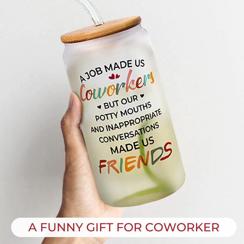 Coworker Gifts for Women - Farewell Gifts for Coworkers, Coworker Leaving Gifts for Women, Going Away Gift for Coworker, Goodbye Gifts for Coworkers - Christmas Gifts for Coworkers - 16 Oz Can Glass