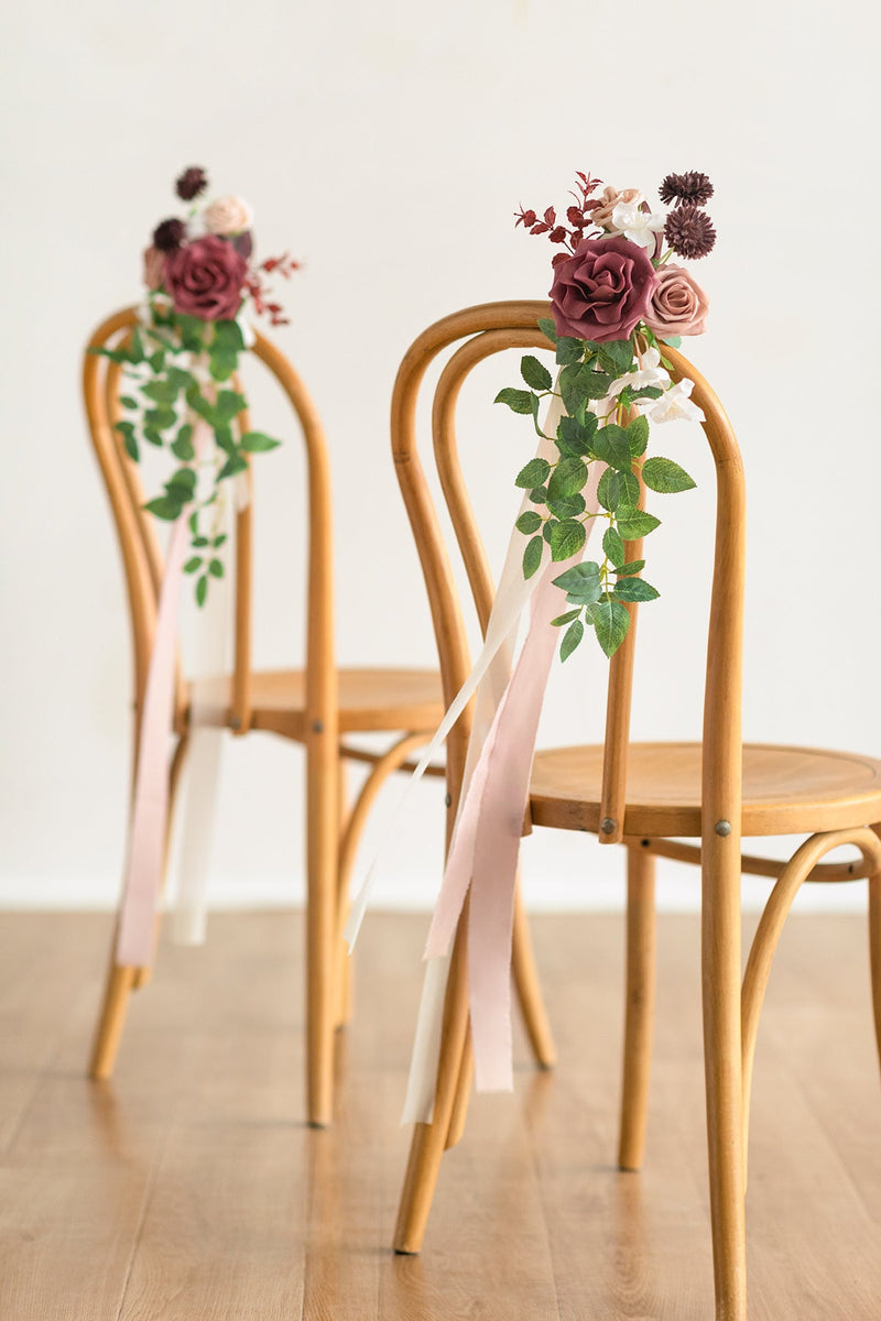 Wedding Pew Flowers - Dusty Rose  Mauve