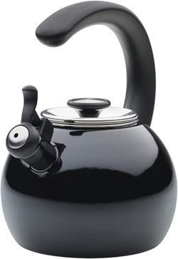 Circulon Enamel on Steel Whistling Teakettle/Teapot With Flip-Up Spout, 2 Quart - Navy