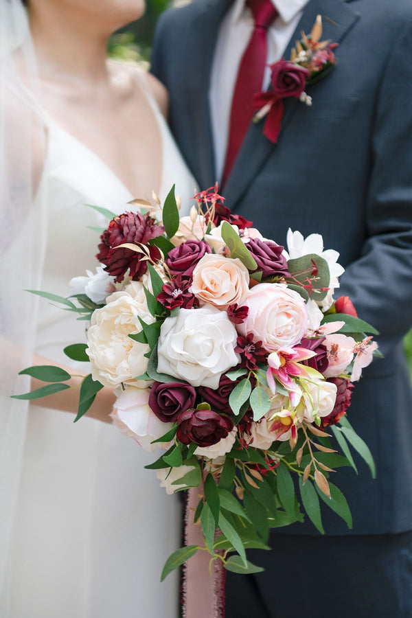 Bridal Flower Package in Romantic Marsala - Pre-Arranged