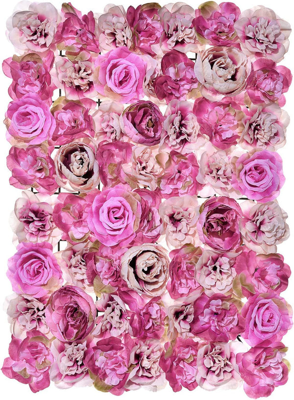 Purple Artificial Flower Wall - 24x16 Inches - Wedding Party Stage Decoration