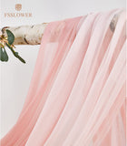 Wedding Arch Flowers with Drape Kit(Pack of 4) - 2Pcs Artificial Flower Swag with 2Pcs Draping Fabric for Wedding Ceremony Arbor and Reception Backdrop Decoration|Dusty Rose&Blush