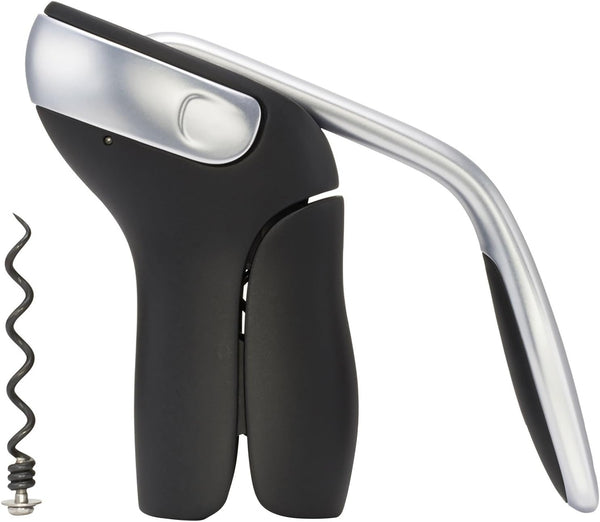 OXO Steel Vertical Lever Corkscrew with Removable Foil Cutter