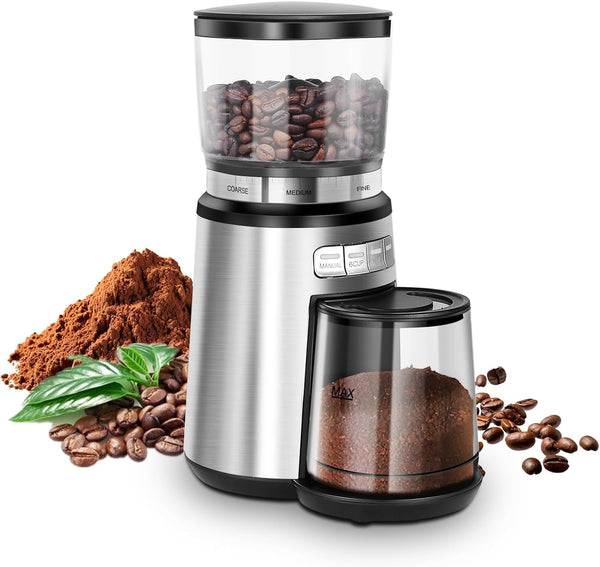 Skyehomo Electric Burr Coffee Grinder, Adjustable Burr Mill Coffee Bean Grinder with 20 Grind Settings 10Cup for Espresso, Drip, French Press, Pour Over, Cold Brew