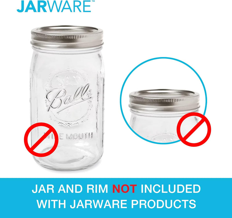 Jarware - 82654 Jarware Stainless Steel Citrus Juicer Lid for Mason Jars, Wide-Mouth, Metallic