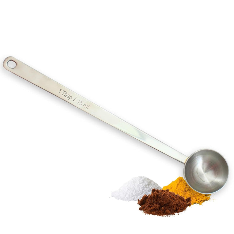 Tablecraft 2 Tablespoon Coffee Scoop, Stainless Steel, 9 Inch Long Handle Measuring Spoon, 30ml Two Tbsp Capacity, Restaurant, Cafe or Home Use