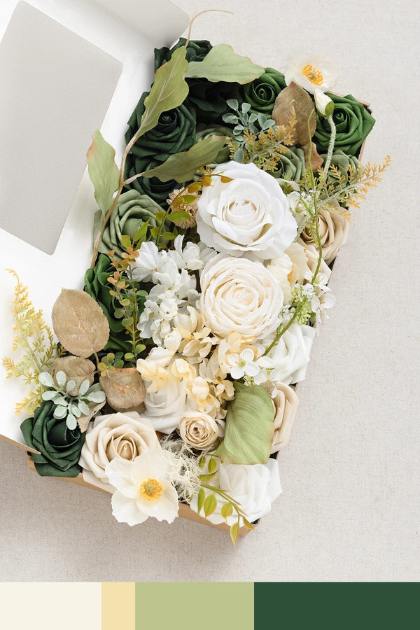 DIY Designer Flower Boxes - Emerald Green  Tawny Beige