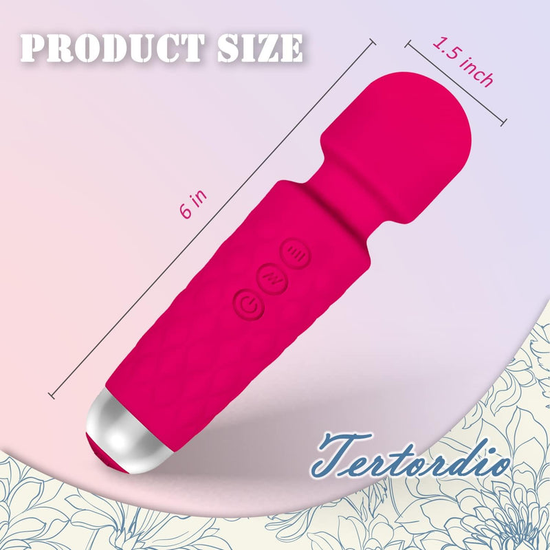 Tertordio Electric Handhold Massager Muscle Relaxer for Nack, Back - Portable, Rechargeable and Waterproof Design，Pink