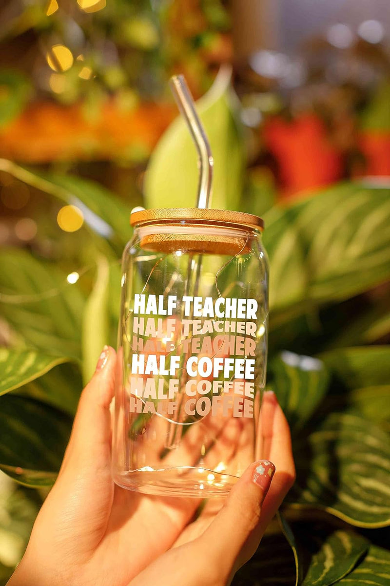 Christmas Gifts For Teacher - Teacher Gifts For Women - Teacher Appreciation Gifts, Thank You Teacher Gifts, Teacher Retirement Gifts - End Of Year Teacher Gifts From Student - 16 Oz Coffee Glass