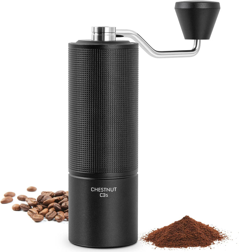 TIMEMORE Chestnut C3 MAX Manual Coffee Grinder, Stainless Steel Conical Burr, Hand Coffee Grinder with Internal Adjustable Setting, for Pour Over Drip Coffee French Press, Black