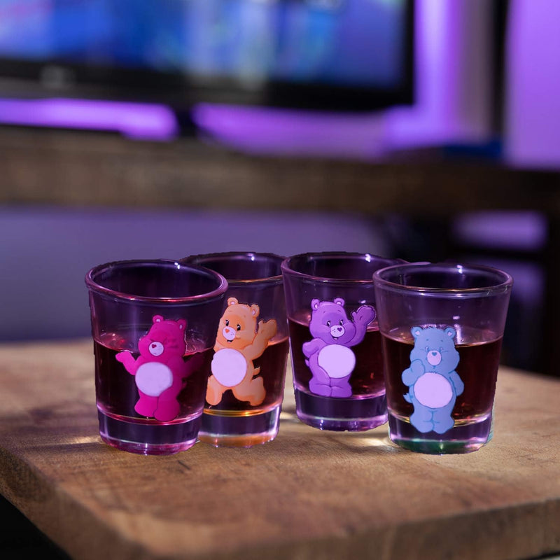 SIHPTO Swear Bears Shot Glasses 6-Pack Mini Glass Set，1.5 Ounces Swear Bears One Mouth Cup，Cocktail, Whiskey Six Colors Shot Glasses Set