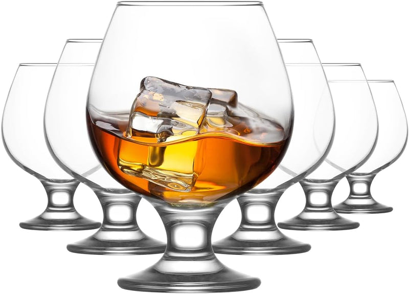 lav Brandy Snifters Set of 6 - Cognac Glasses 13.25 Oz - Brandy Glasses for Spirits - Clear Drinking Glass Snifters - Short Beer Tasting Glasses,Father's Day Gift - Made in Europe