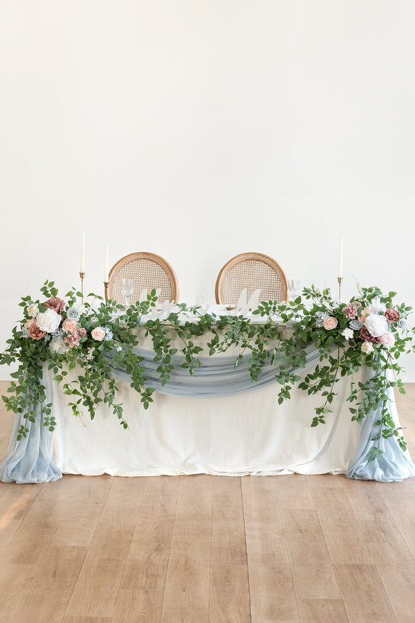 Large Floral Swag Set for Rectangle Head Table - English Pastel