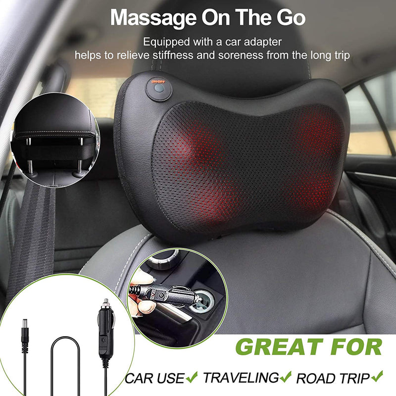 Neck and Back Massager with Heat -Massage Pillow with Remote Control Deep Tissue Shiatsu Kneading Shoulder Massager for Full Body Pain Relief Use at Home Car Office -Birthday Gifts for Him/Her