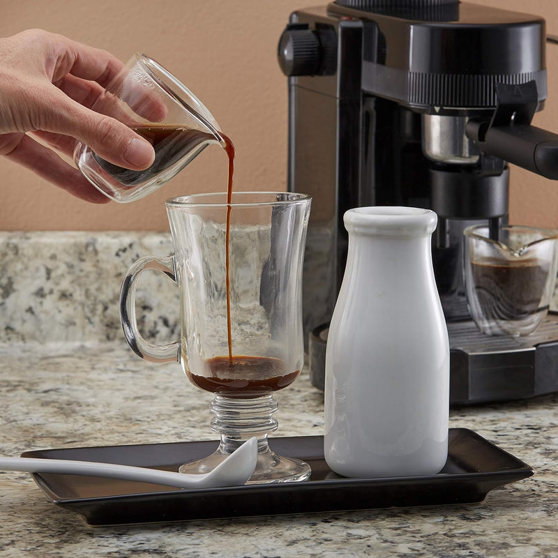 Pouring Espresso Cups Set of 4 - Glass Espresso Cups Shot Glass with Spout 2.7 OZ - Double Espresso Cups - Small Doppio Double Walled Clear Espresso Cups - Expresso Coffee Cup - Espresso Accessories