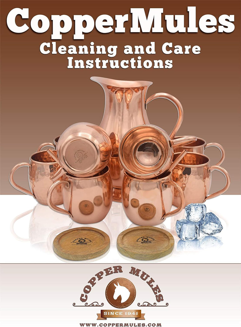 Moscow Mule Copper Mug by Copper Mules – Handcrafted Pure Copper - Smooth Finish - Classic Riveted Handle - Holds 16oz