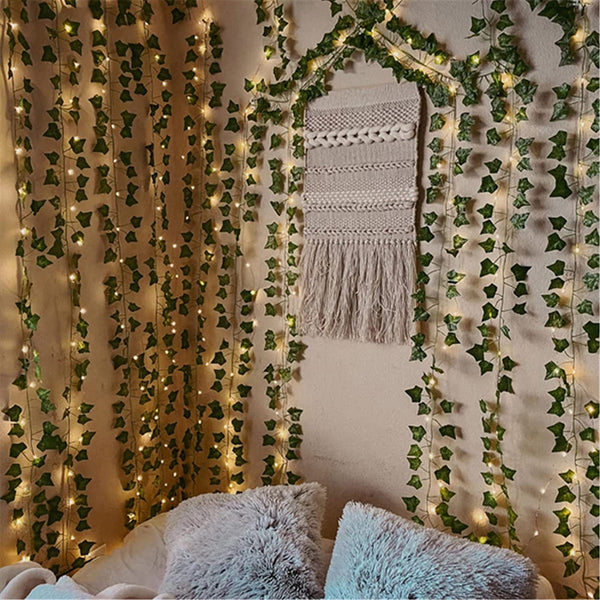 168 FT Artificial Ivy Garlands with LED String Light for Home Decor