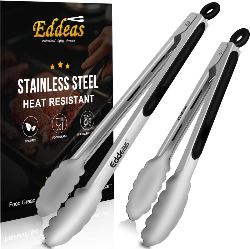 Eddeas Mini Tongs For Serving Food，Set fo 12 Small Tongs For Appetizers，Small Stainless Steel Metal Cooking Tongs，for Tea Party Coffee Bar, 4 inch Sugar Tongs - Silver