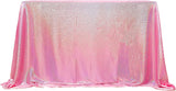 Holographic Tablecloth Shiny Pink 55"X55" Square Glitter Table Cover Iridescent Plastic Table Cloth Sequin Linen Laser Table Overlays for Birthday Engagement Bridal Shower Baby Shower Events