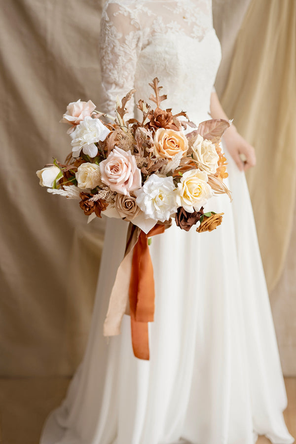 Bridal Bouquet - Standard Rust Sepia Free-Form Design