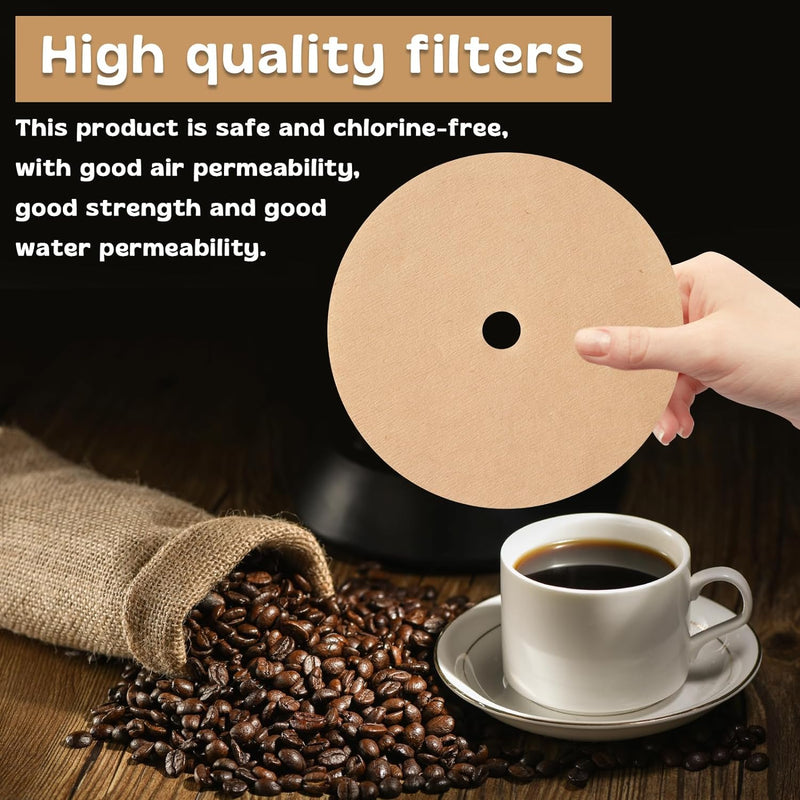 200 Pcs Unbleached Percolator Coffee Filters, 3.75In Disposable Coffee Paper Filter for Bozeman Percolator, Disc Coffee Filter Paper Suitable fro Camping Home Office Coffee Shops Use (Brown)
