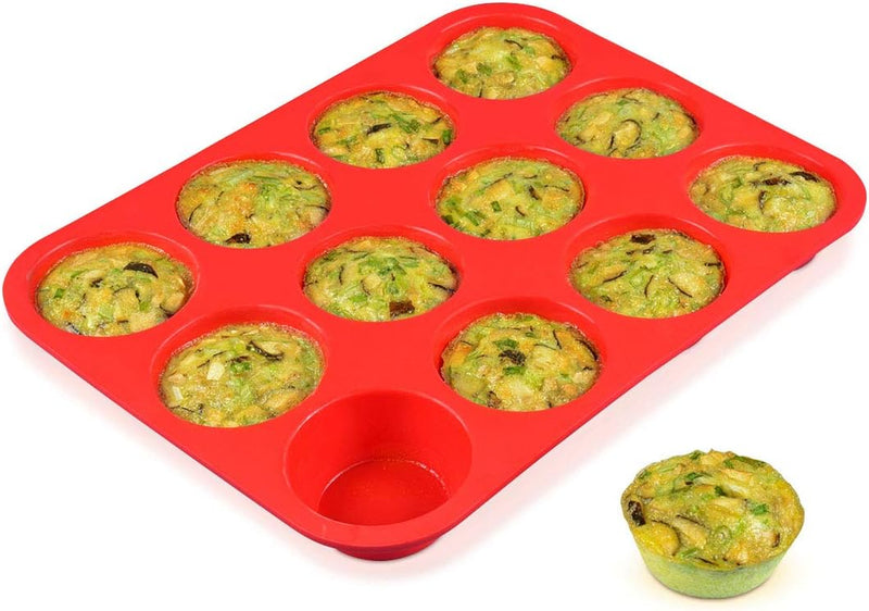 CAKETIME Silicone Muffin Pan Mini 24 Cups Cupcake Pan, Nonstick BPA Free Silicone Baking Pan 1 Pack